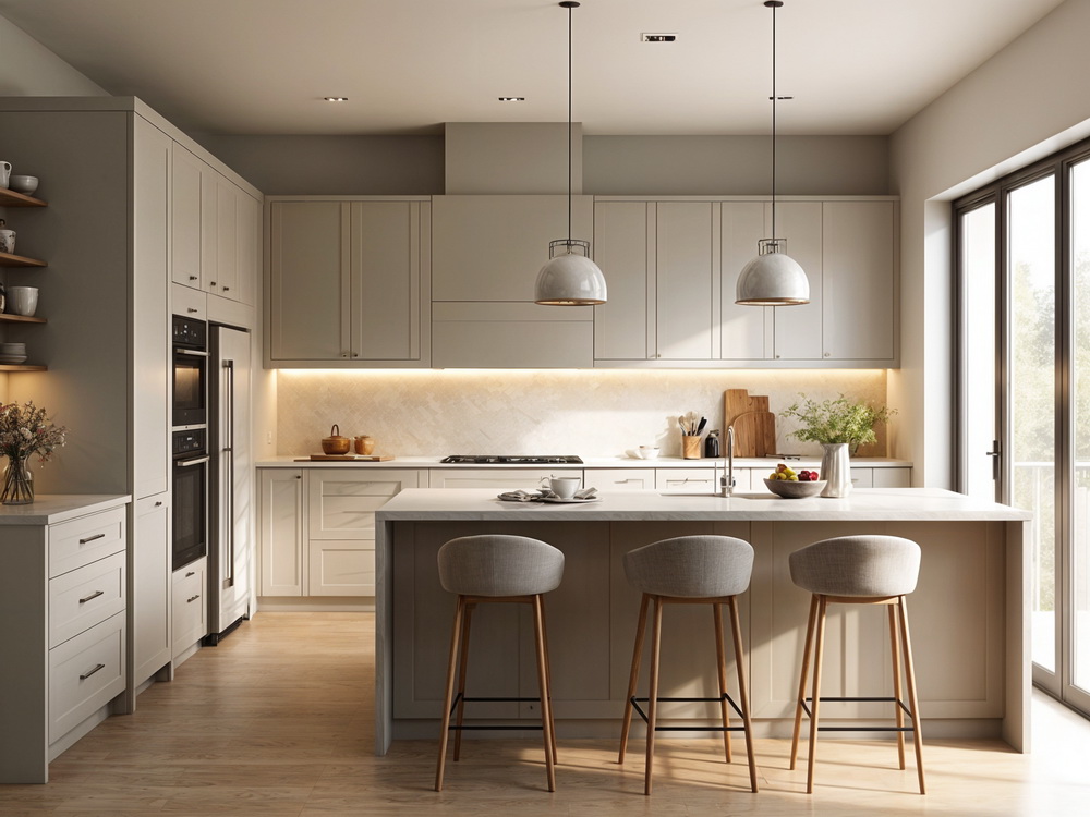 15 Inspiring Greige Kitchen Cabinet Designs