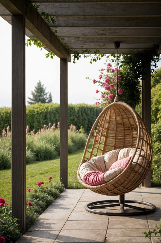Cozy, well-chosen seating is essential for creating an inviting and usable outdoor reading nook.