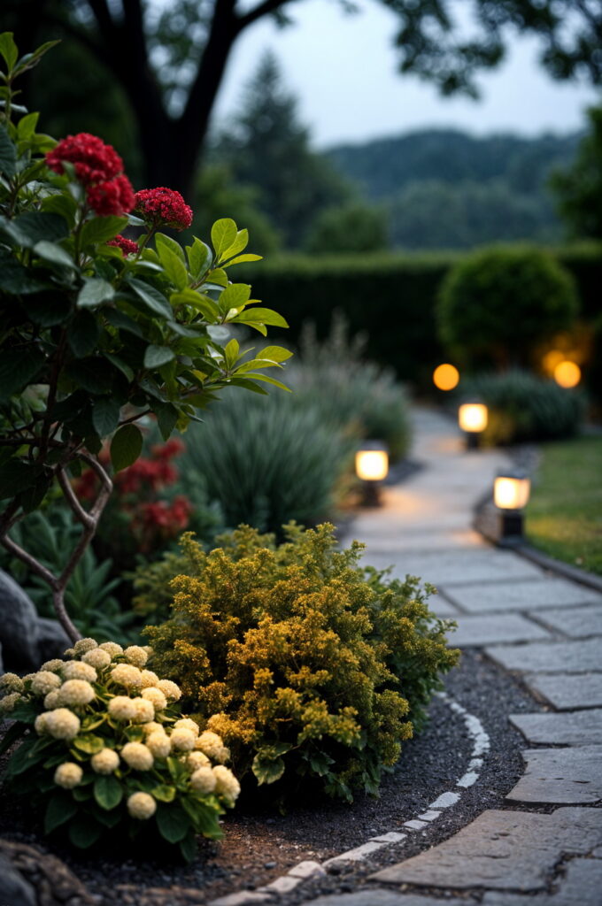 Well-placed lighting turns a garden into a magical oasis, highlighting pathways and key features.